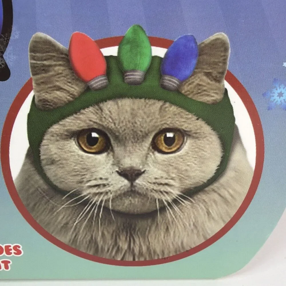 Holiday Cat Hat Christmas Lights Feline Costume Hats Funny Pet Gift Kitten Cats